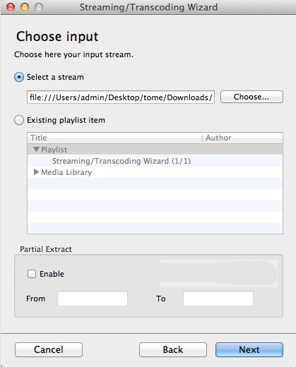 stream vlc to tv: выберите поток
