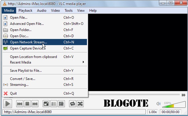 поток VLC на ТВ-открытый сетевой поток