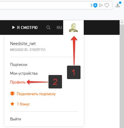 Профиль Megogo