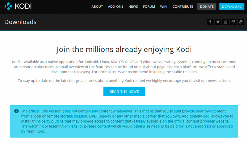 Kodi.tv/download сайт