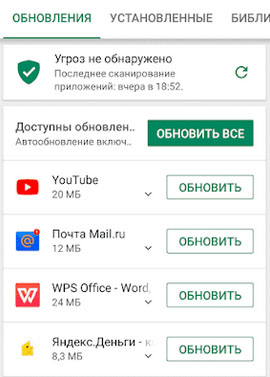 Обновления Android